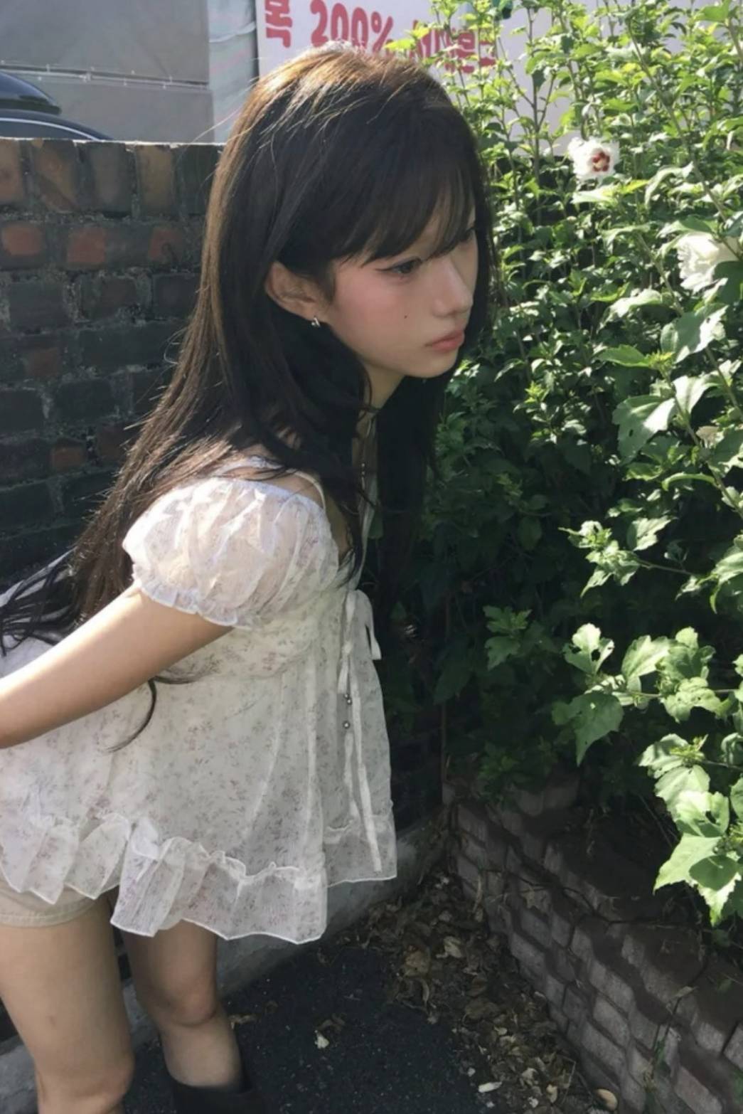 〔預購〕漫花呢喃荷葉雪紡上衣