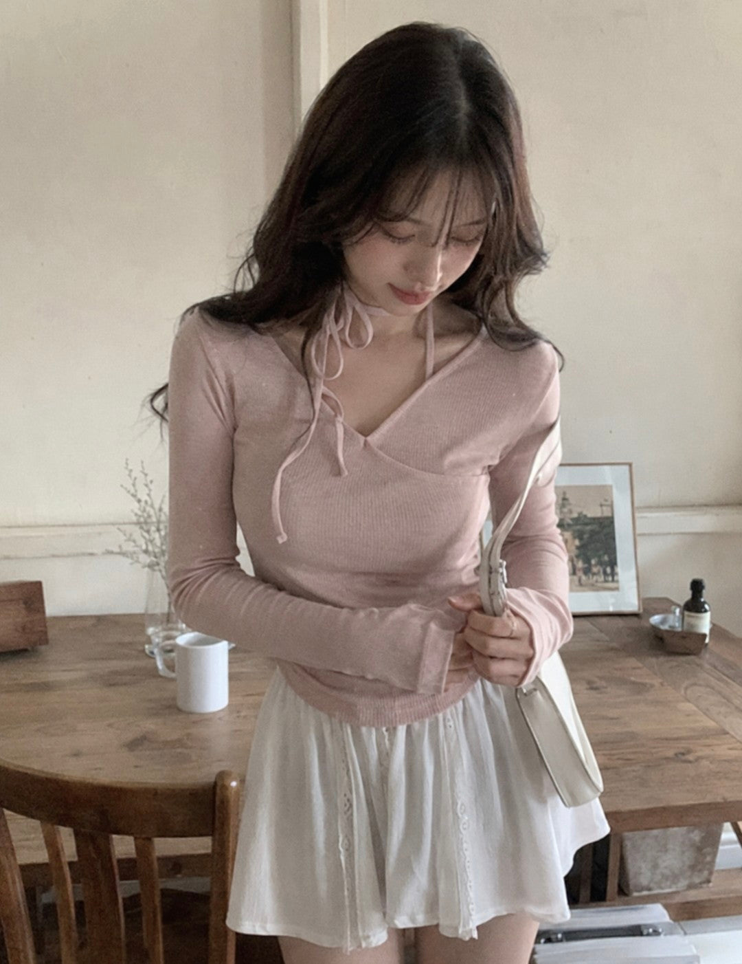 〔預購〕♡芭蕾繞頸緞帶微醺上衣♡ 闆娘pick