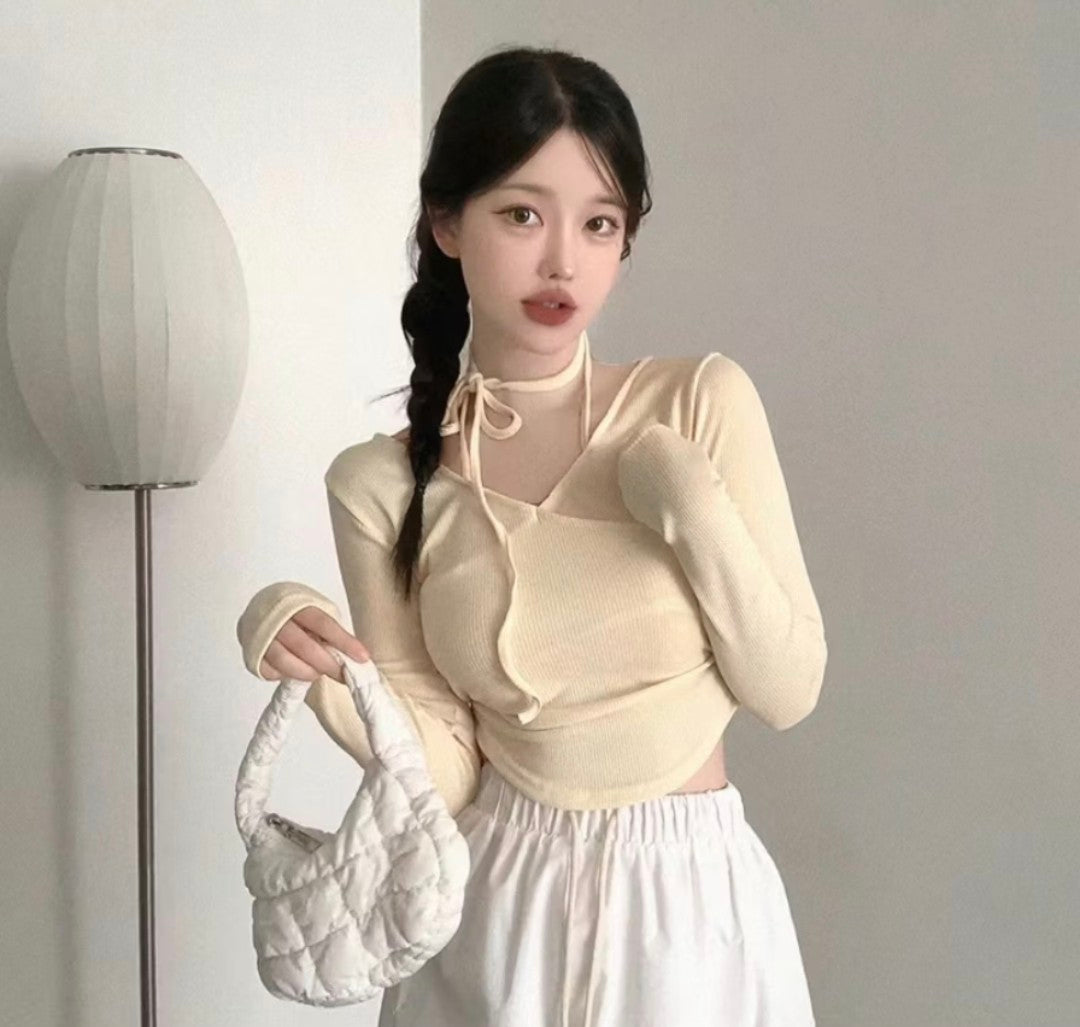 〔預購〕♡芭蕾繞頸緞帶微醺上衣♡ 闆娘pick